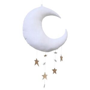 NWT! Hard To Find BABY JIVES LUXE CASCADING MOON MOBILE IN WHITE + GOLD!